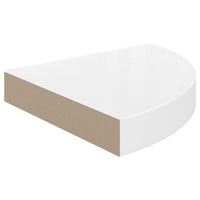 Phoebs Floating Corner Wall Shelf Set of 2, Gloss White Honeycomb, 10 Inch - BM339720