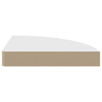 Phoebs Floating Corner Wall Shelf Set of 2, White Honeycomb, Rounded, 10 Inch - BM339721