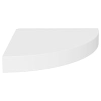 Phoebs Floating Corner Wall Shelf Set of 2, White Honeycomb, Rounded, 10 Inch - BM339721