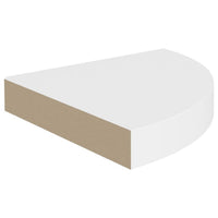 Phoebs Floating Corner Wall Shelf Set of 2, White Honeycomb, Rounded, 10 Inch - BM339721