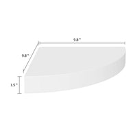 Phoebs Floating Corner Wall Shelf Set of 2, White Honeycomb, Rounded, 10 Inch - BM339721