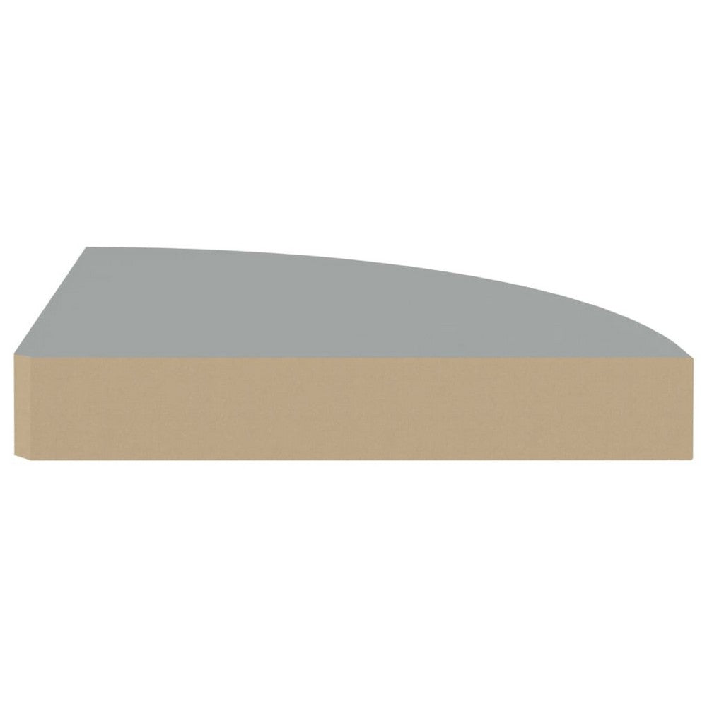 Phoebs Floating Corner Wall-Shelf Set of 2, Gray Honeycomb, Rounded, 10 Inch - BM339722