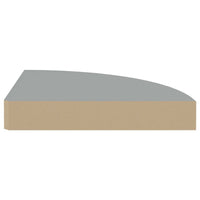Phoebs Floating Corner Wall-Shelf Set of 2, Gray Honeycomb, Rounded, 10 Inch - BM339722