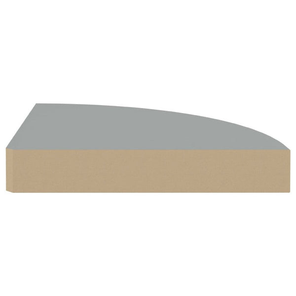 Phoebs Floating Corner Wall-Shelf Set of 2, Gray Honeycomb, Rounded, 10 Inch - BM339722