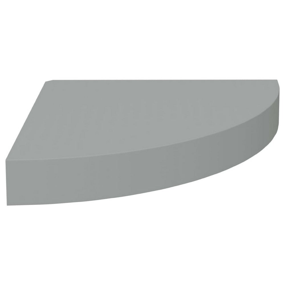 Phoebs Floating Corner Wall-Shelf Set of 2, Gray Honeycomb, Rounded, 10 Inch - BM339722