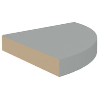 Phoebs Floating Corner Wall-Shelf Set of 2, Gray Honeycomb, Rounded, 10 Inch - BM339722