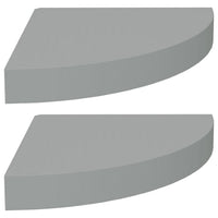 Phoebs Floating Corner Wall-Shelf Set of 2, Gray Honeycomb, Rounded, 10 Inch - BM339722