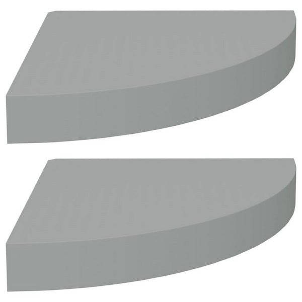 Phoebs Floating Corner Wall-Shelf Set of 2, Gray Honeycomb, Rounded, 10 Inch - BM339722