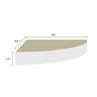 Phoebs Floating Wall Corner Shelf Set of 2, Oak-White Honeycomb, Rounded, 10 Inch - BM339724