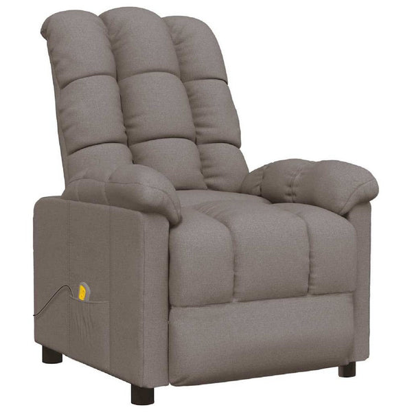 Dino Manual Recliner Massage Chair with Adjustable Headrests, Taupe Polyester - BM339725