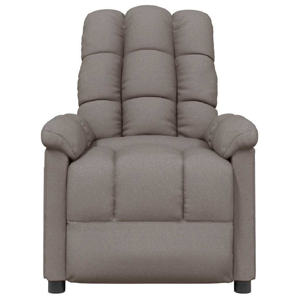 Dino Manual Recliner Massage Chair with Adjustable Headrests, Taupe Polyester - BM339725