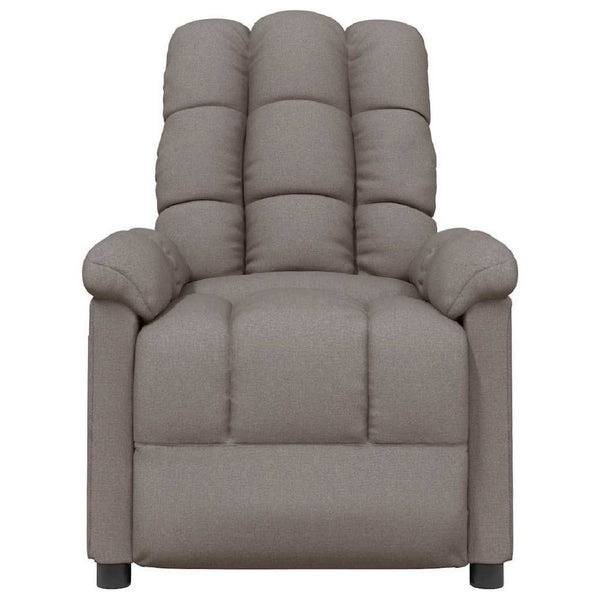 Dino Manual Recliner Massage Chair with Adjustable Headrests, Taupe Polyester - BM339725