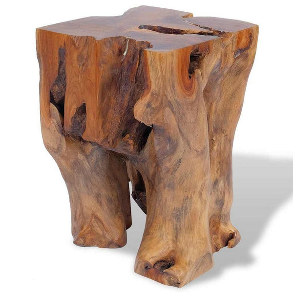 Georgy Outdoor Square Stool with Oiled Finish, Brown Solid Teak Wood - BM339726