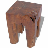 Dusty Outdoor Stool, Square Shaped Design, Brown Solid Teak Wood - BM339727