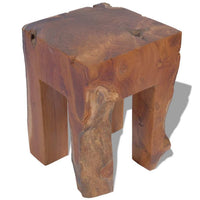 Dusty Outdoor Stool, Square Shaped Design, Brown Solid Teak Wood - BM339727