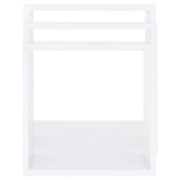 Monny Wall Mounted Shelf Set of 3, Cube Design, White Wood Frame, 9,10,12 Inch  - BM339729