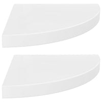 Phoebs Corner Wall-Shelf Set of 2, White Honeycomb, Metal Accents, 14 Inch - BM339734