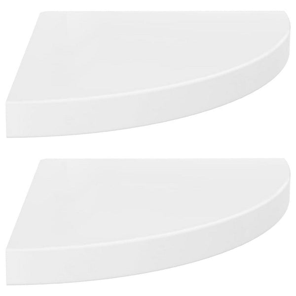 Phoebs Corner Wall-Shelf Set of 2, White Honeycomb, Metal Accents, 14 Inch - BM339734