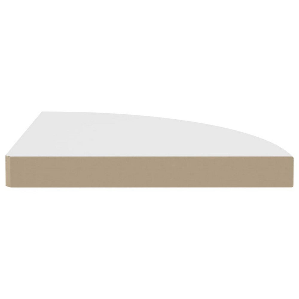 Phoebs Corner Wall-Shelf Set of 2, White Honeycomb, Metal Accents, 14 Inch - BM339735
