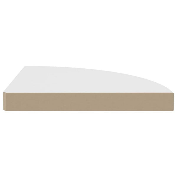 Phoebs Corner Wall-Shelf Set of 2, White Honeycomb, Metal Accents, 14 Inch - BM339735