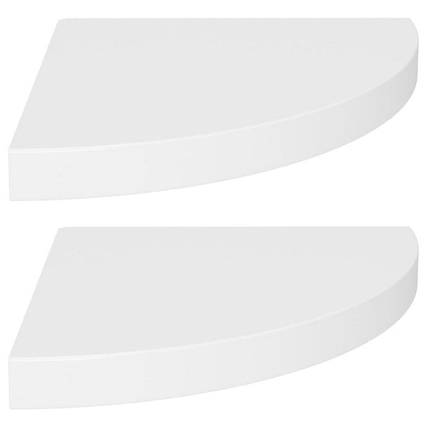 Phoebs Corner Wall-Shelf Set of 2, White Honeycomb, Metal Accents, 14 Inch - BM339735