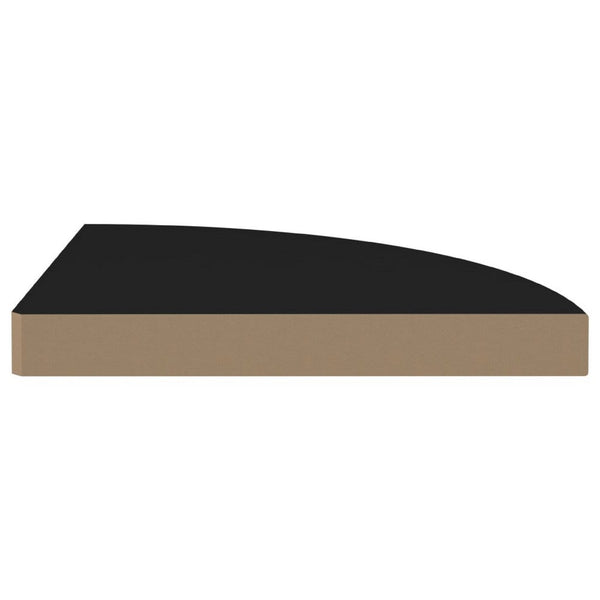 Phoebs Corner Wall- Mounted Shelf, Black Honeycomb, Metal Accents, 14 Inch - BM339736