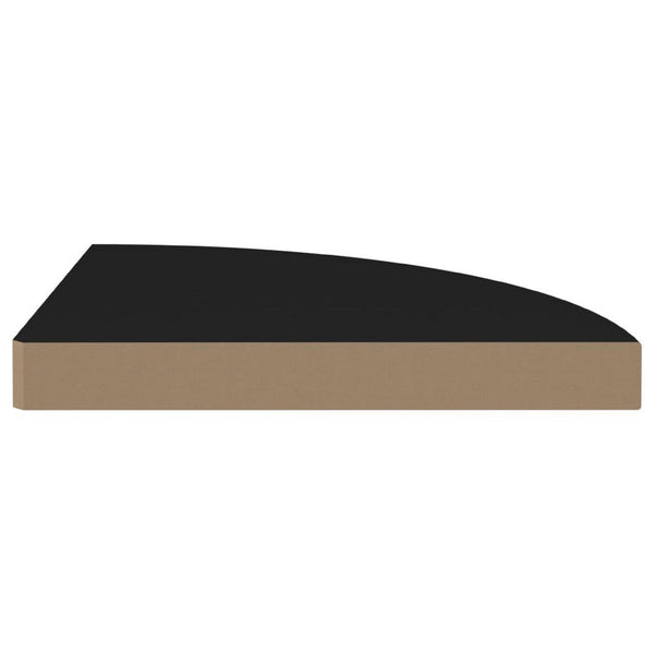Phoebs Corner Wall-Shelf Set of 2, Black Honeycomb, Metal Accents, 14 Inch - BM339737