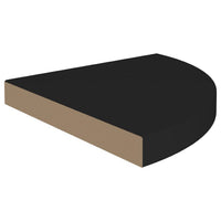 Phoebs Corner Wall-Shelf Set of 2, Black Honeycomb, Metal Accents, 14 Inch - BM339737