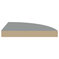 Phoebs Triangular Wall Corner Shelf, Gray Honeycomb, Metal Accents, 14 Inch - BM339738