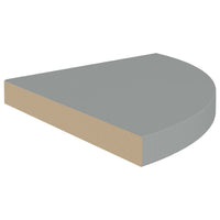 Phoebs Triangular Wall Corner Shelf, Gray Honeycomb, Metal Accents, 14 Inch - BM339738