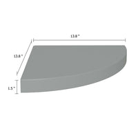 Phoebs Triangular Wall Corner Shelf, Gray Honeycomb, Metal Accents, 14 Inch - BM339738