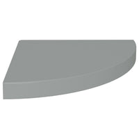 Phoebs Triangular Wall Corner Shelf, Gray Honeycomb, Metal Accents, 14 Inch - BM339738