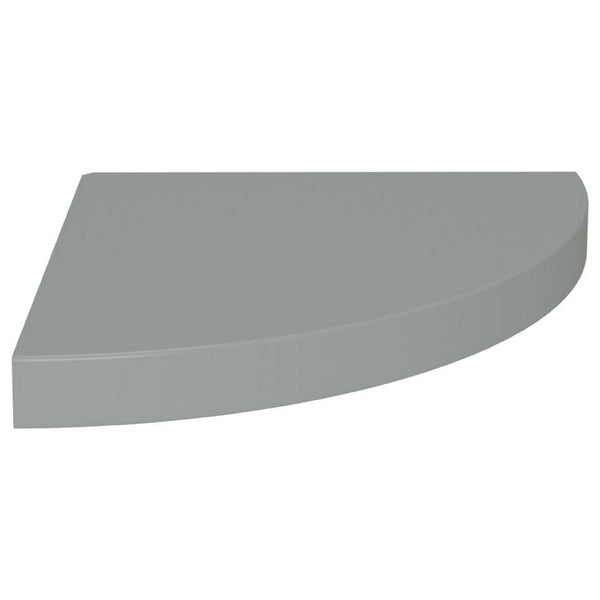 Phoebs Triangular Wall Corner Shelf, Gray Honeycomb, Metal Accents, 14 Inch - BM339738