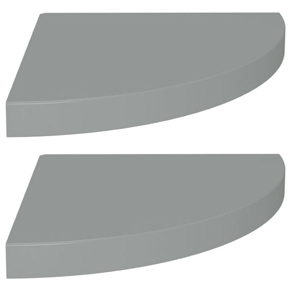 Phoebs Corner Wall-Shelf Set of 2, Gray Honeycomb, Metal Accents, 14 Inch - BM339739