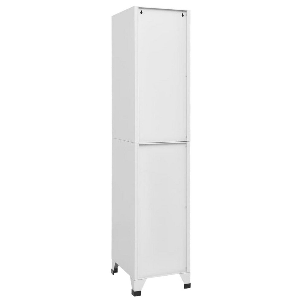 Sonia Rectangular Locker Cabinet with Shelf, Hanging Bar, Gray Steel - BM339743