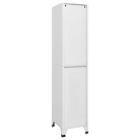 Sonia Rectangular Locker Cabinet with Shelf, Hanging Bar, Gray Steel - BM339743