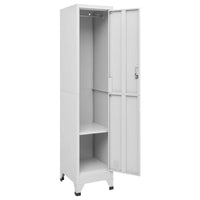 Sonia Rectangular Locker Cabinet with Shelf, Hanging Bar, Gray Steel - BM339743