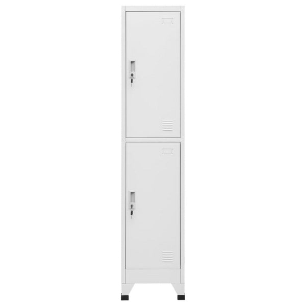 Sonia Rectangular Locker Cabinet with 2 Lockable Doors, Gray Steel - BM339744