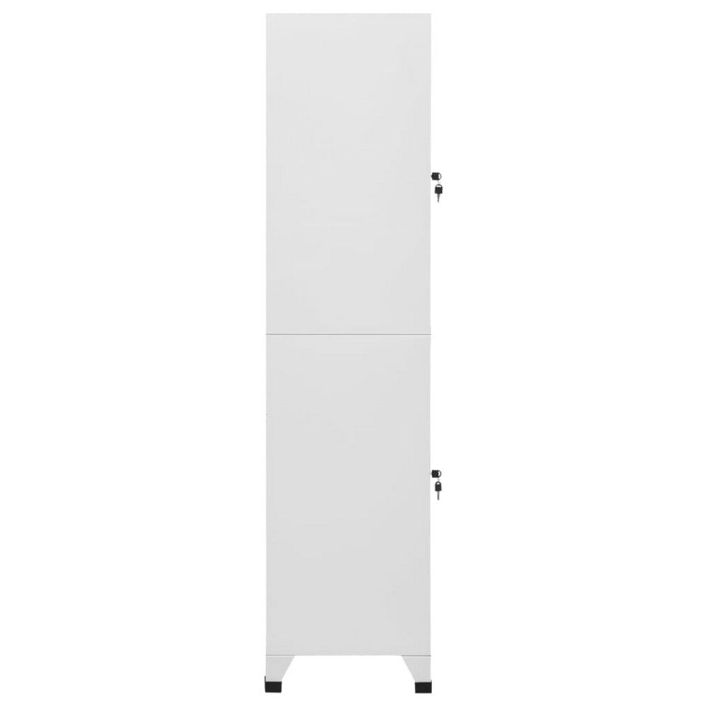 Sonia Rectangular Locker Cabinet with 2 Lockable Doors, Gray Steel - BM339744