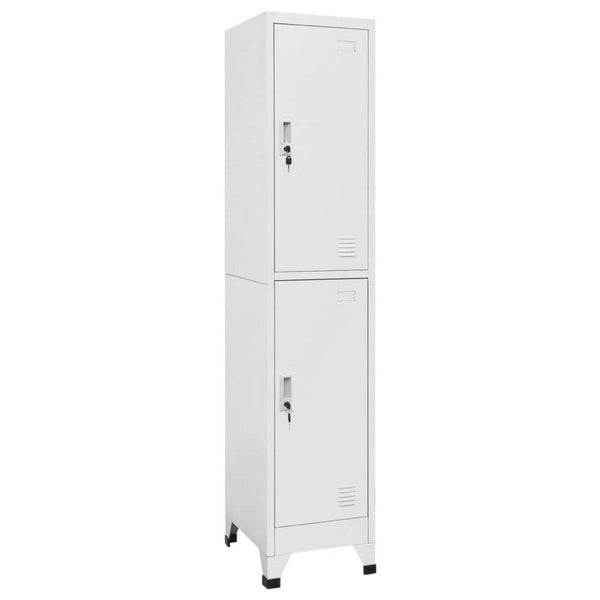Sonia Rectangular Locker Cabinet with 2 Lockable Doors, Gray Steel - BM339744