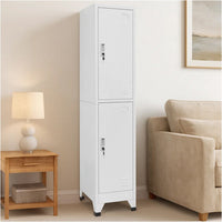 Sonia Rectangular Locker Cabinet with 2 Lockable Doors, Gray Steel - BM339744