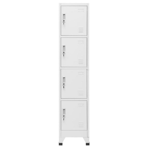 Sonia Rectangle Locker Cabinet, 4 Doors, Industrial Design, Gray Steel - BM339745
