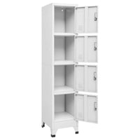 Sonia Rectangle Locker Cabinet, 4 Doors, Industrial Design, Gray Steel - BM339745