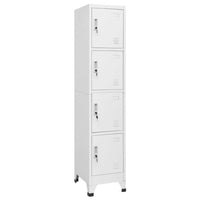 Sonia Rectangle Locker Cabinet, 4 Doors, Industrial Design, Gray Steel - BM339745