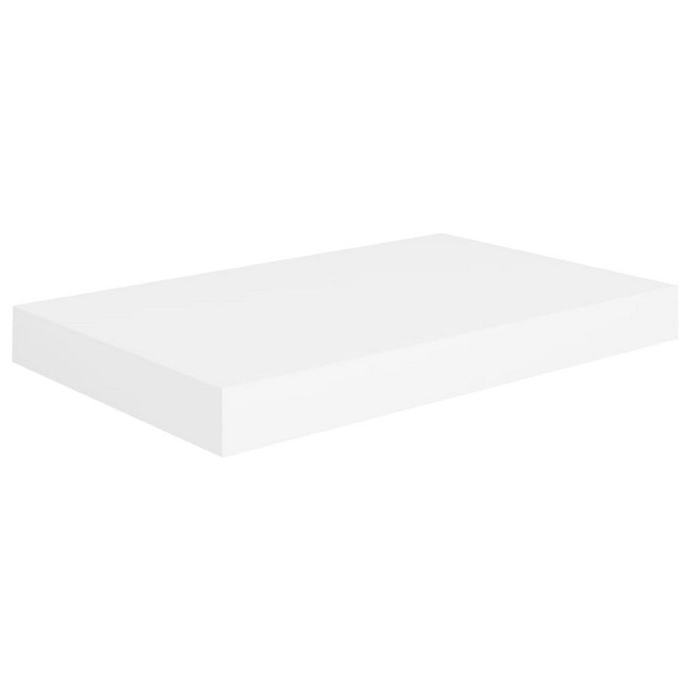 Yuna Floating Wall Shelf Set of 2, White Honeycomb MDF, Metal Accents, 16 Inch - BM339747