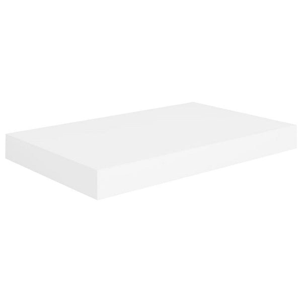 Yuna Floating Wall Shelf Set of 2, White Honeycomb MDF, Metal Accents, 16 Inch - BM339747