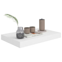 Yuna Floating Wall Shelf Set of 2, White Honeycomb MDF, Metal Accents, 16 Inch - BM339747