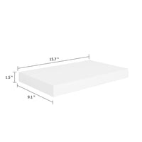 Yuna Floating Wall Shelf Set of 2, White Honeycomb MDF, Metal Accents, 16 Inch - BM339747