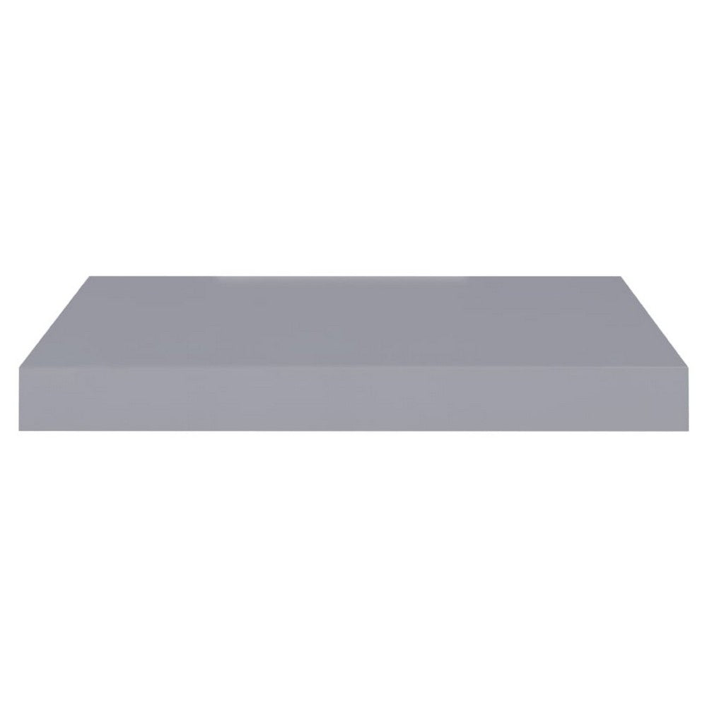 Yuna Floating Wall Shelf Set of 2, Gray Honeycomb MDF, Metal Accents, 16 Inch - BM339748
