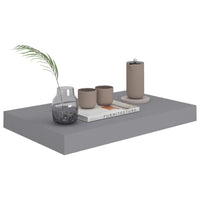 Yuna Floating Wall Shelf Set of 2, Gray Honeycomb MDF, Metal Accents, 16 Inch - BM339748